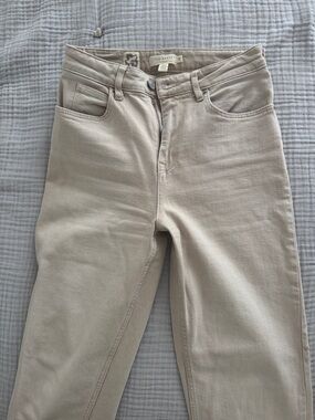 Ted Baker Beige Cropped High-Rise Jeans